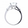 Platinum 3-Stone Round Brilliant Cut Diamond Engagement Ring with 3.06ct Center