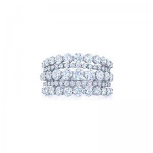 Kwiat  18k White Gold "Lyric" Five Row Diamond Ring