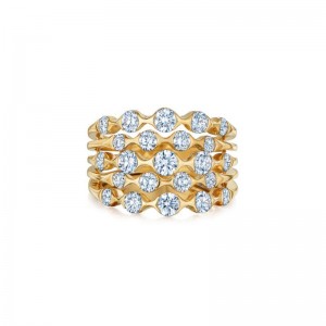 Kwiat 18k Yellow Gold Five Row Diamond Band