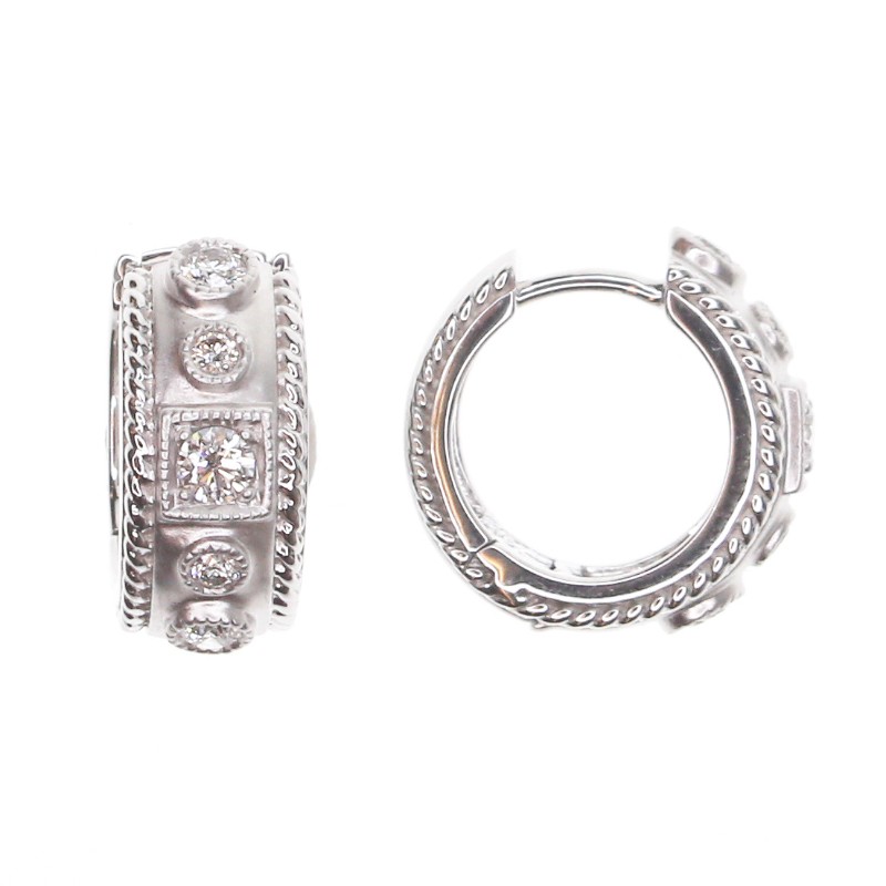 https://www.simonsjewelers.com/upload/product/Penny Preville 18k White Gold Round & Square Matte Huggie Hoop