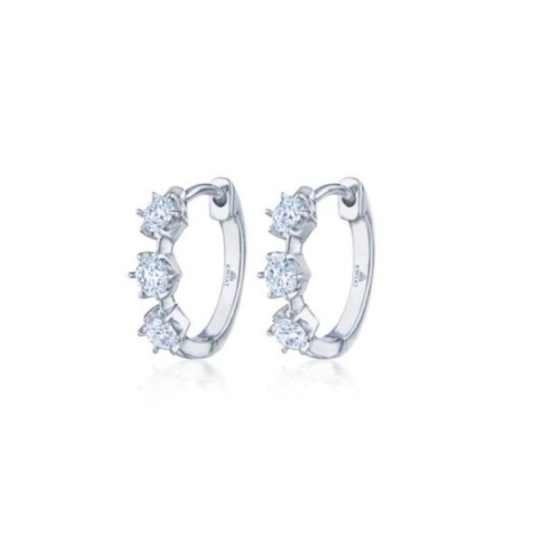 Kwiat 18k White Gold Diamond Huggie Earrings