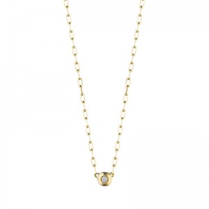 Penny Preville 18k Yellow Gold Pendant with Paperclip Chain