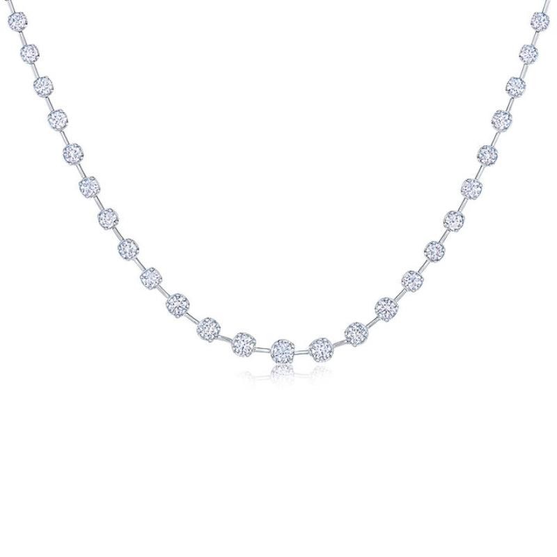 Kwiat 18k White Gold "Starry Night" Partway Diamond Tennis Necklace