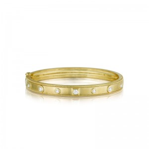 Penny Preville 18k Yellow Gold Round & Square Stacking Bangle