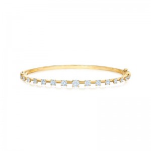 18k Yellow Gold "Starry Night" Diamond Bangle