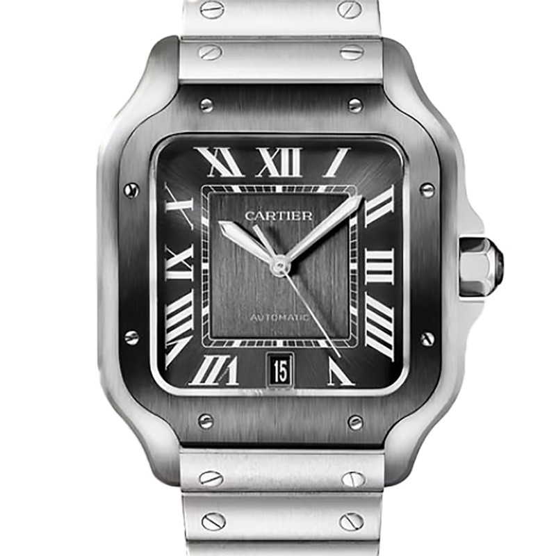 Santos de Cartier Watch, Large Model, Automatic Movement, Steel, Interchangeable Bracelets