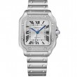 Santos de Cartier Watch, Medium Model, Automatic, Steel, Diamonds