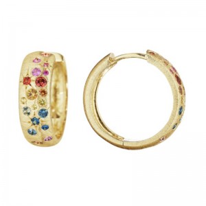 Penny Preville Rainbow Sapphire Galaxy Huggie Earrings