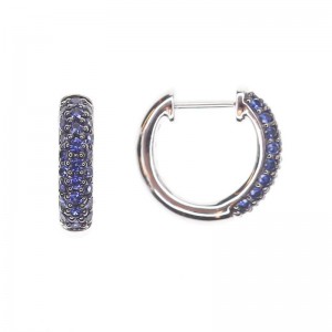 Kwiat 18k White Gold Sapphire "Moonlight" Huggie (50) Round Sapphires 0.51 ctw