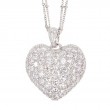 7.41 Carat White Gold Diamond Pave Heart Pendant Necklace