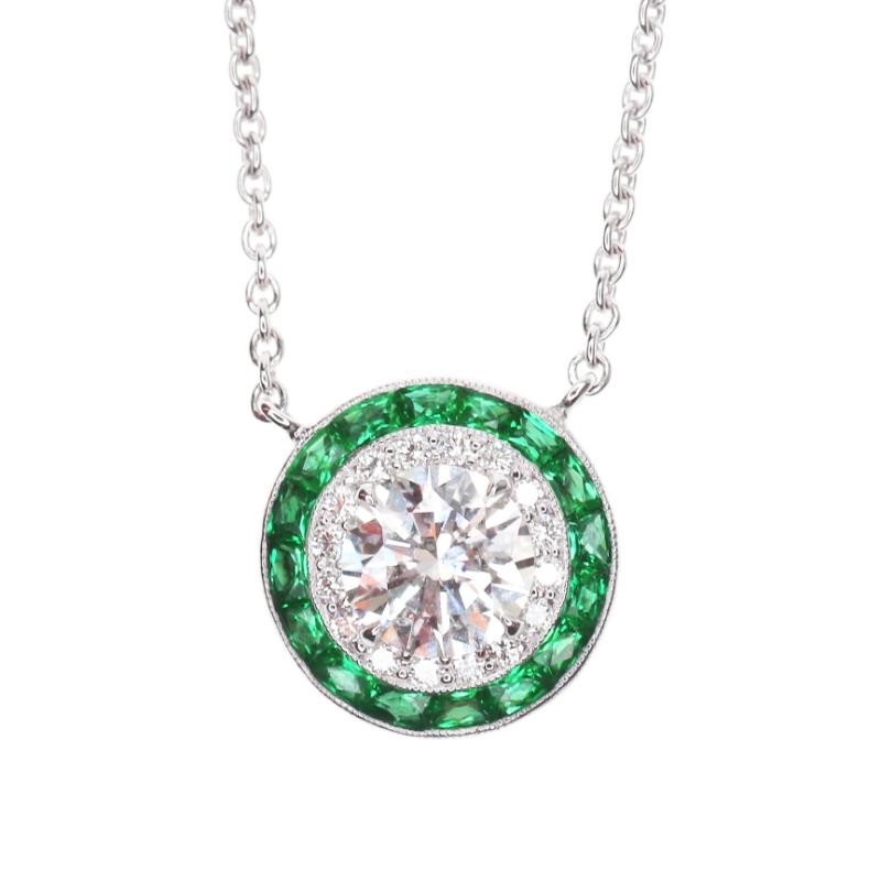 https://www.simonsjewelers.com/upload/product/Kwiat 18k White Gold "Silhouette" Diamond and Emerald Pendant  (1) Round Brilliant Diamond 0.60 ct (G, SI