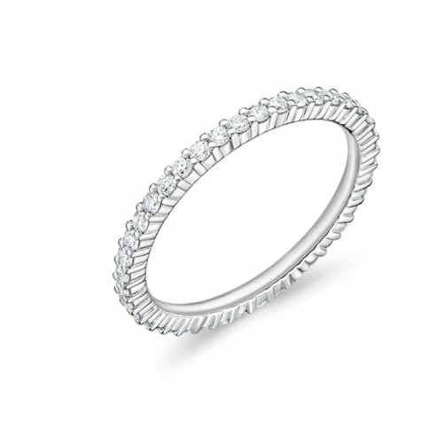 Platinum Petite Prong Diamond Eternity Wedding Band