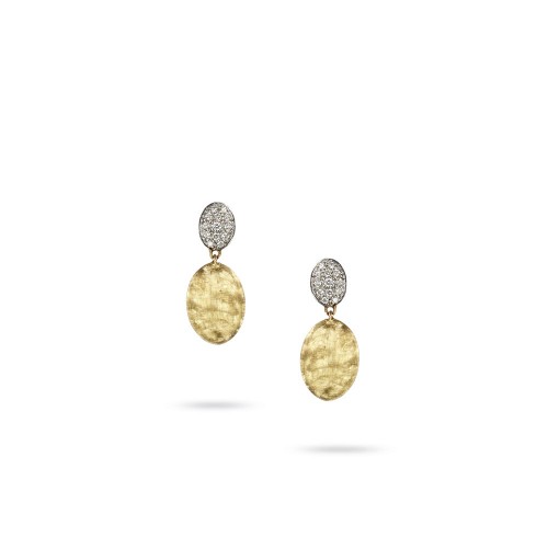 Marco Bicego Siviglia Collection 18k Yellow Gold & Diamond Pave Drop Earrings