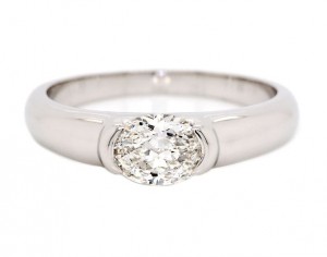 Platinum Oval Diamond Ring