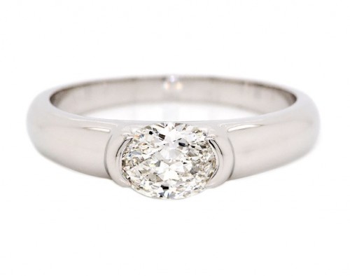 Platinum Oval Diamond Ring