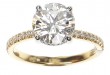 18k Yellow Gold 2.15 Carat Round Diamond Engagement Ring