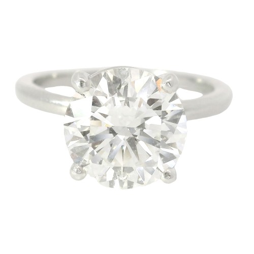 Platinum 3.06 Carat Round Brilliant Solitaire Engagement Ring