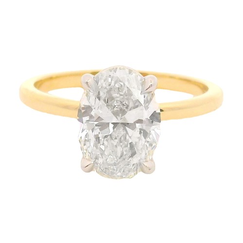 18k Yellow 2.00 Carat Oval Shape Diamond Solitaire