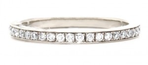 18kt White Gold Eternity Band With Round Diamonds Totaling 0.38 Carats.