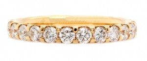 18k Yellow Gold Eternity Band with 24 Round Diamonds Totaling 1.50 Carats