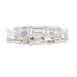 Platinum East-West Eternity Band Set WIth  Emerald Cut Diamonds Totaling 5.00 Carats