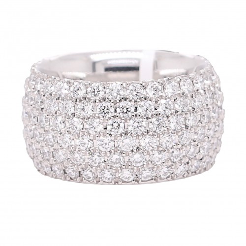 Six Row Platinum Diamond Band