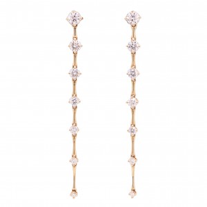 18k Yellow Gold Cadence Diamond Drop Earrings