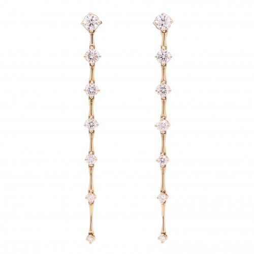 18k Yellow Gold Cadence Diamond Drop Earrings