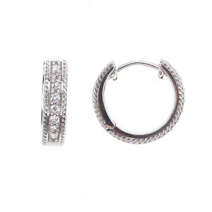 Penny Preville 18k White Gold Petite Diamond Huggies