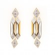 18k Yellow Gold Double Ridge Diamond Drop Earrings