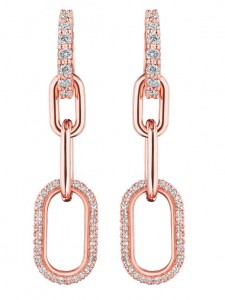 Penny Preville 18k Rose Gold Diamond Link Earrings