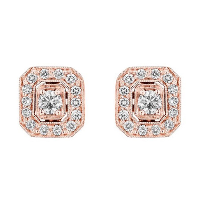 Penny Preville 18k Rose Gold Diamond Studs