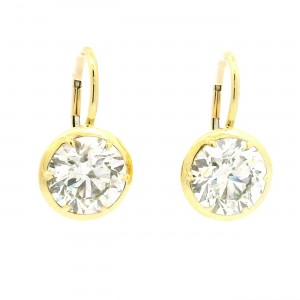 Rahaminov 18k Yellow Gold  Bezel Set Diamond Drop Earrings