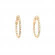 18k Yellow Gold Oblong Diamond Hoop Earrings