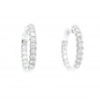 18k White Gold Diamond Huggie Hoops