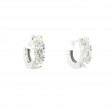 18k White Gold Diamond Huggie Hoops