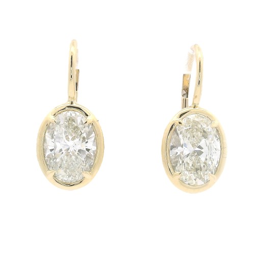 Rahaminov 18k Yellow Gold Drop Bezel Earrings