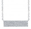 14K White Gold Diamond Pave Bar Pendant With 0.25 Carats of Round Diamonds