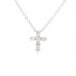 18k White Gold Diamond Cross Pendant