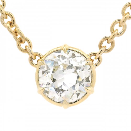 Rahaminov 5.04 Carat & 18k Yellow Gold 6-Prong Bezel Set Diamond Pendent