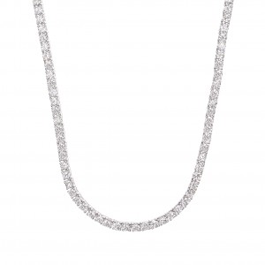 8.45 Carat 18k White Gold Diamond Tennis Necklace