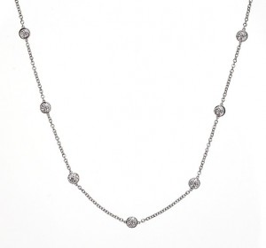 18k White Gold Diamonds by the Yard Necklace