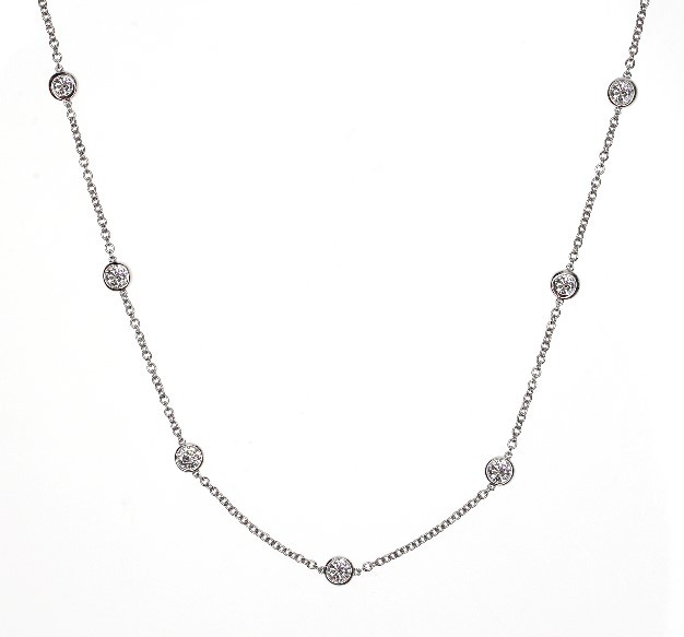 18k White Gold Diamonds by the Yard Necklace