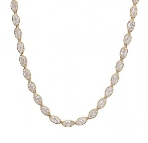 Rahaminov 18k Yellow Gold Moval Diamond Necklace