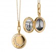 18K Yellow Gold Round Sun Locket with Diamonds