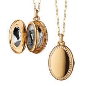 18K Yellow Gold Four Image "Midi" Locket with Diamonds