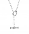 Penny Preville 18k White Gold Toggle Flat Link Necklace