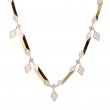 18k Yellow Gold Diamond Necklace with 5 Geometric Lozenge Drops