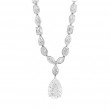 Rahaminov 18k White Gold Mixed Shape Necklace with a 5.01 Carat Pear Shape Diamond