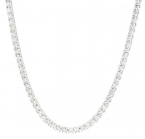 10.90 Carat 18k White Gold Diamond Tennis Necklace